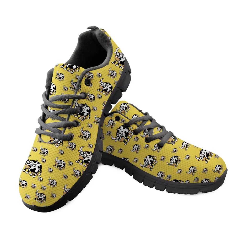 

HaoYun Fashion Women's Comfortable Nurse Working Mesh Sneakers Splicing Animal Pattern Girls Black Flat Walking Shoes Zapatillas