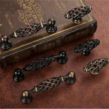 Bird Cage Handle European Retro Cabinet Knobs and Handles for Furniture Door Drawer Wardrobe Cabinet Antique Bookcase kitchen