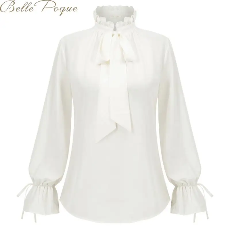 Belle Poque, элегантная кружевная блузка с высоким воротом, рубашка, модная, фонарь, сетка, женские блузки с длинным рукавом, осенние женские топы