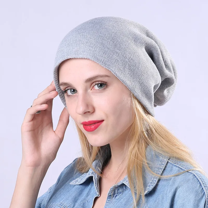 

Europe And America New Style Men's Women's Knitted Double Layer Thick Set of Head Cap Autumn And Winter Cashmere Wool Warm Outdo