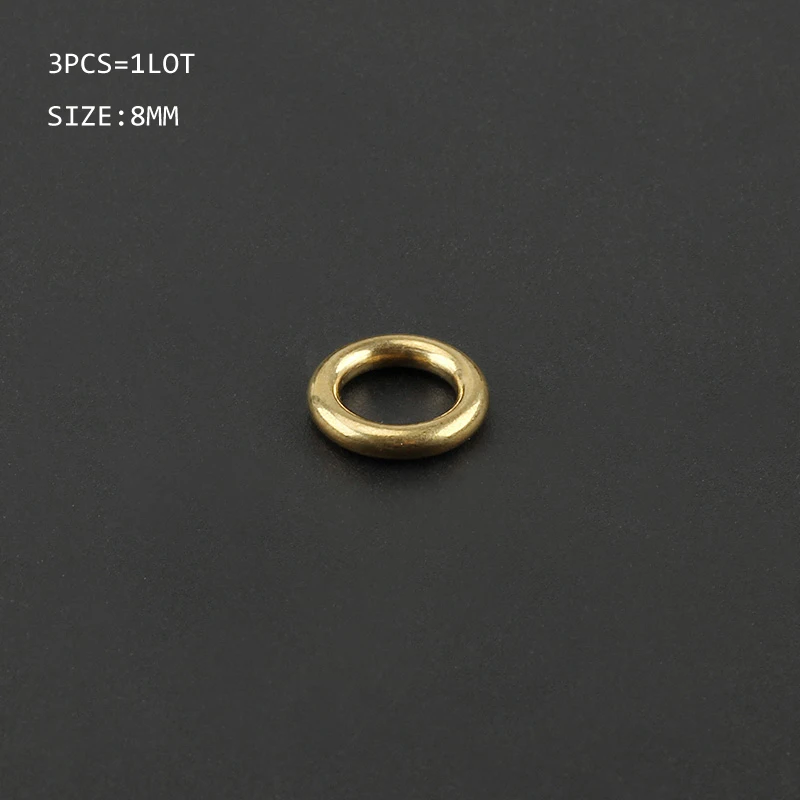 8mm 3 шт./лот, желтое латунное кольцо, открытый инструмент, сделай сам, медное бесшовное кольцо для ключей - Цвет: 8mm