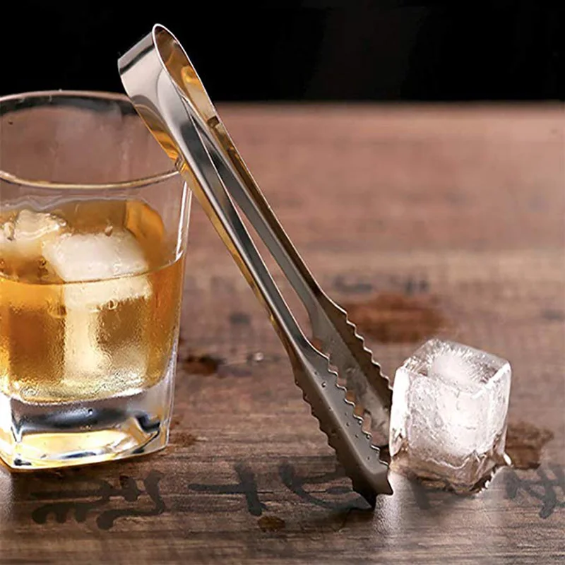 ICESTCHEF Stainless Steel Tongs Ice Tongs Bar Tool Bread Food Ice Clamp Clip Portable Candy Sugar Tongs Gadgets