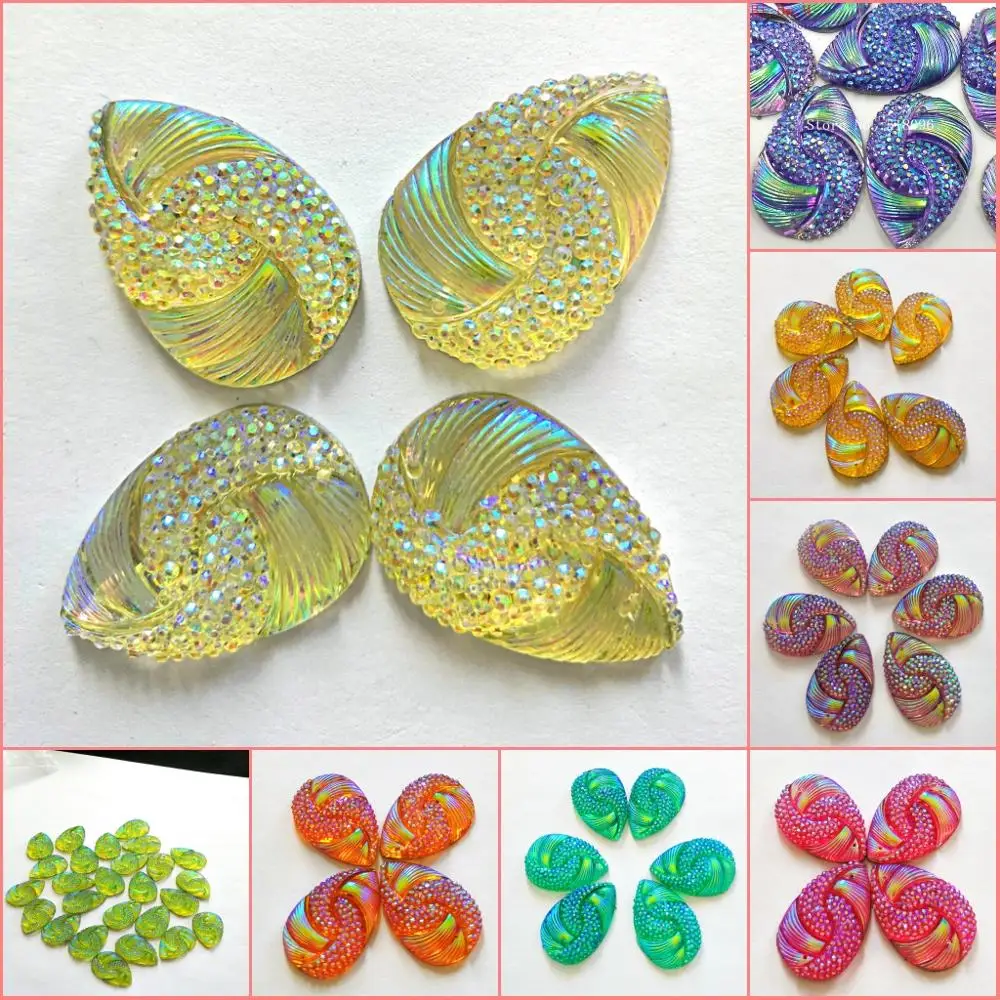 

RESIN Drop Women Clothes Diy Rhinestones Stones and Crystals 20x30mm Strass Crystal For Sewing Sew-on Charm Crafts AB Decoration