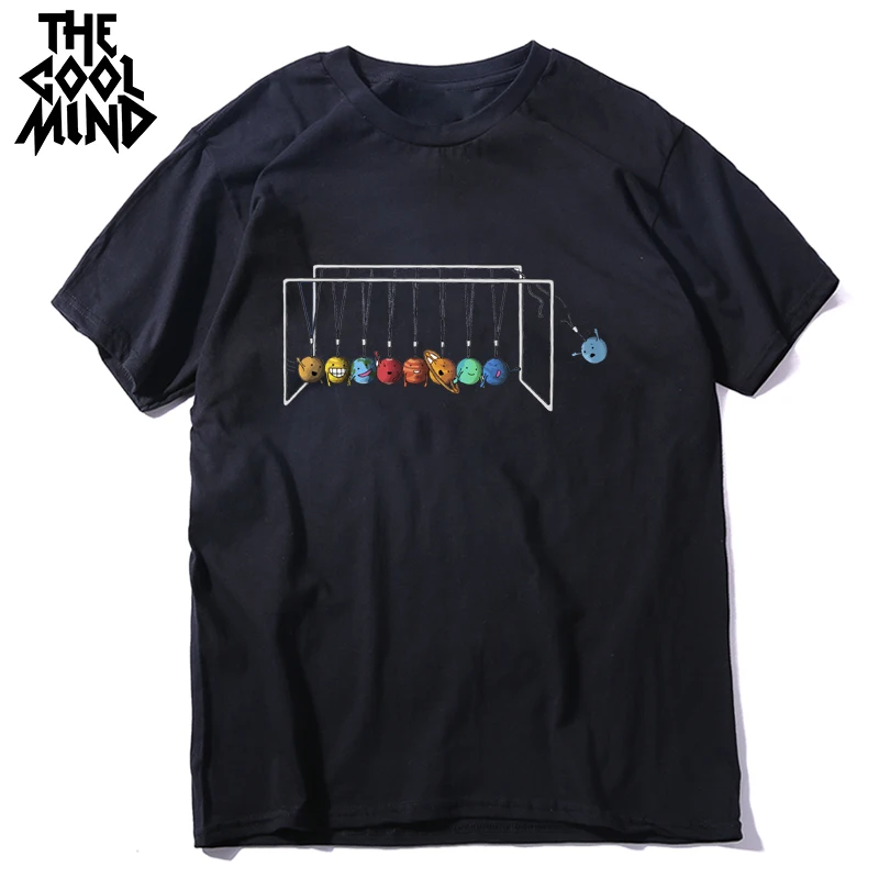 T-Shirt Male Short-Sleeve COOLMIND Space Funny 100%Cotton Casual Summer Men O-Neck Loose