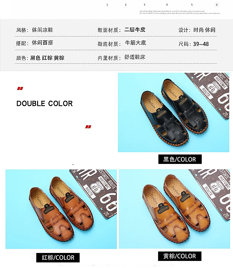 New Quality Genuine Leather Men Sandals Outdoor Summer Flip Flop Casual Shoes Men Beach Sandalias Men Shoes Big Size 39-48
