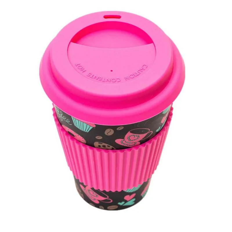 Креативные кофейные кружки BPA бесплатно, Бамбуковая бутылка для воды, розовая кожаная дорожная портативная чашка для чая, молока, посуда для напитков 400 мл