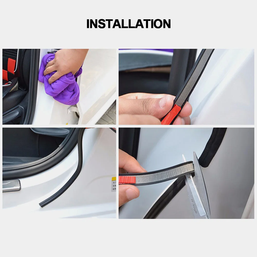 Уплотнение для автомобильной двери полосатая наклейка B резиновое уплотнение в форме шумоизоляция Анти-пыль звукоизоляция 2,3, 4,5, 8 метров наполнитель клей