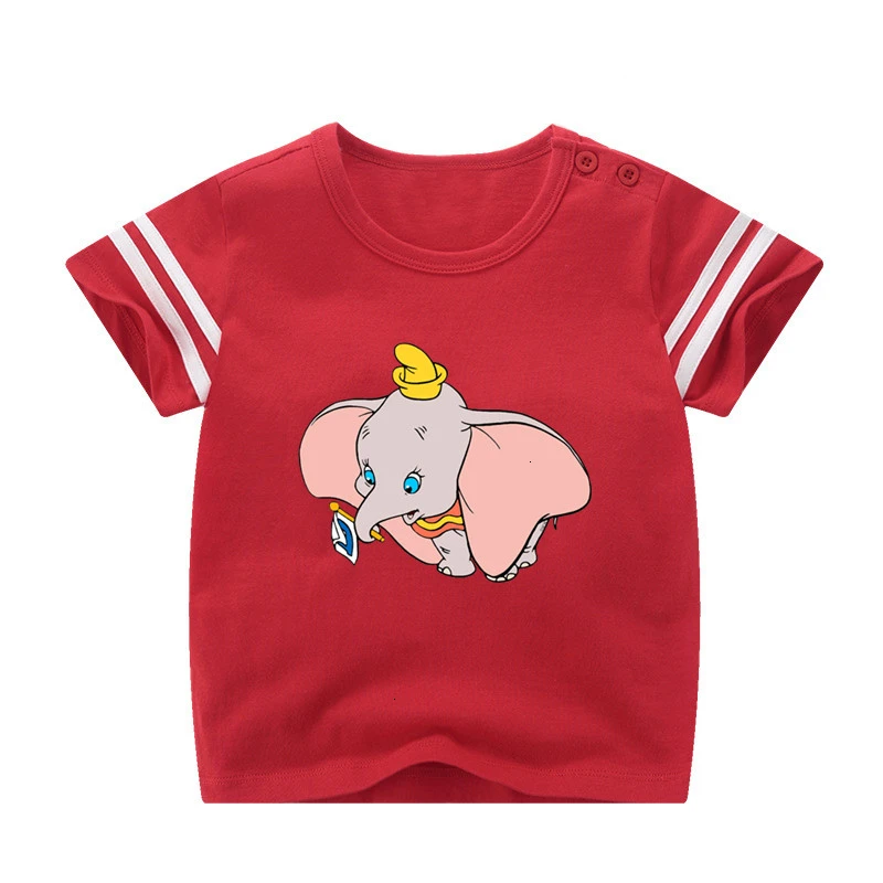 Детская футболка с принтом «Dumbo» для мальчиков и девочек детская футболка летние топы для малышей, футболки с рисунками из аниме - Цвет: as picture