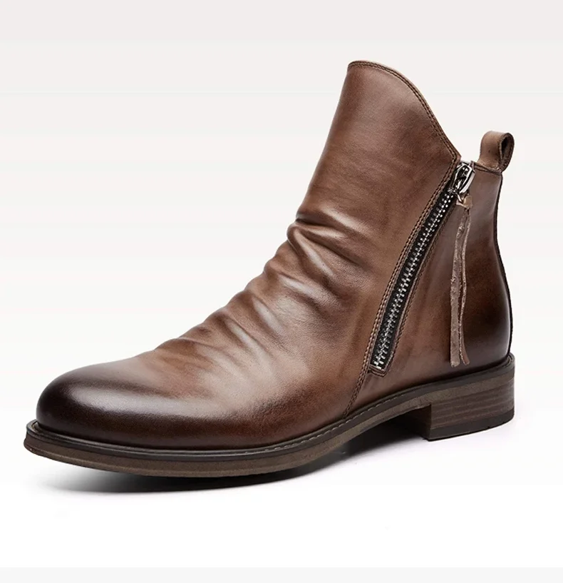 Мужские Ботильоны; sapato feminino Chaussure; обувь на низком каблуке; Мужская Осенняя Повседневная обувь; Мужские Винтажные ботинки из искусственной кожи; D57
