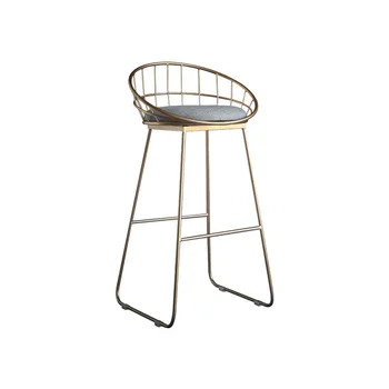 

Simple bar stool wrought iron bar chair gold high stool modern dining chair iron leisure chair Nordic bar chair