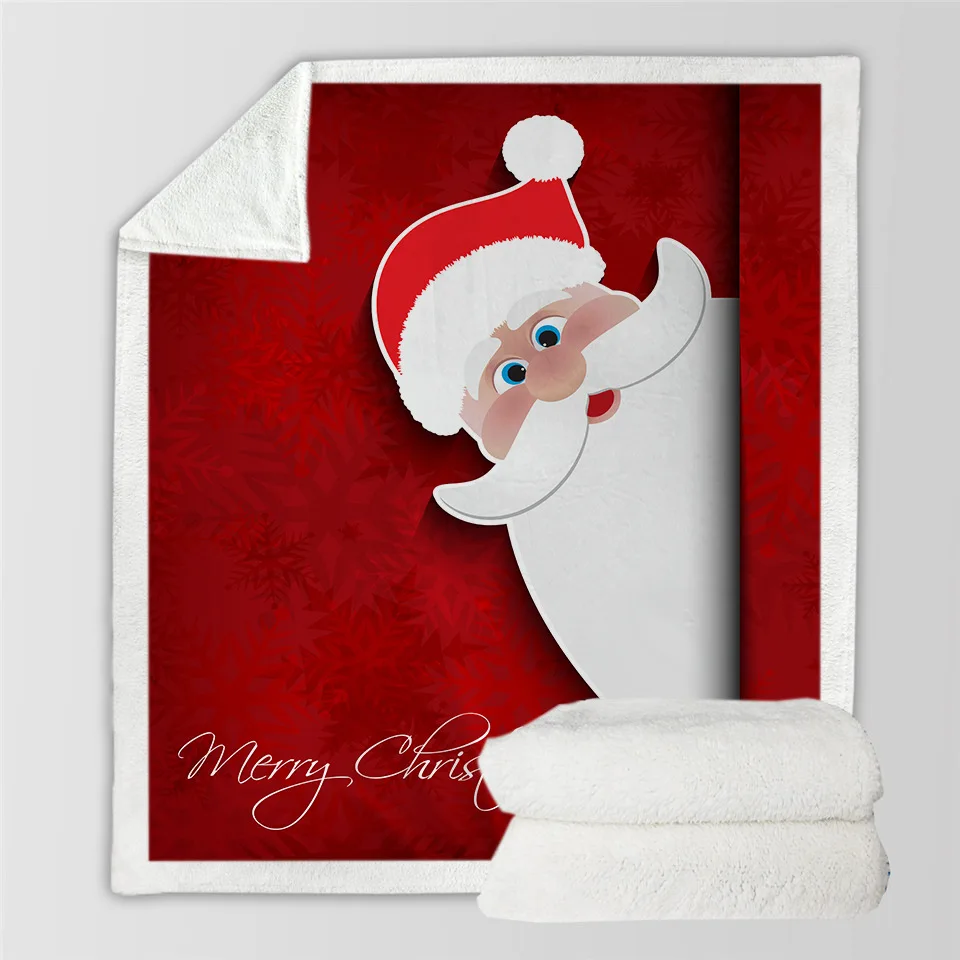 Рождественское одеяло для дивана кровати путешествий теплое покрывало с