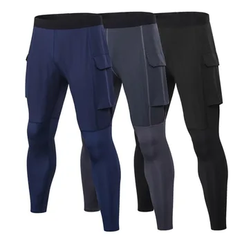 

Men's Fitness Pants Casual Sports Running Perspiration Quick-drying Pants Tooling Pocket Slim Training Pants