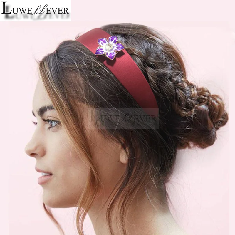 

New Candy Color Headband 019 Solid color Fit 18mm Snap Button Headband Acrylic Hair Accessories For Women Girls Gift
