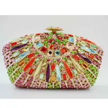 Цветные сумочки с кристаллами женские вечерние сумочки Свадебные Сумочки клатчи Роскошные вечерние сумочки SC014