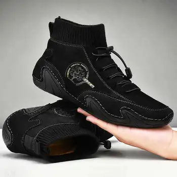 

Winter Men Snow Boots Plush Warm Men's Winter Boots Waterproof Man Casual Boots Outdoor Male Western Boots Zapatillas Hombre W4