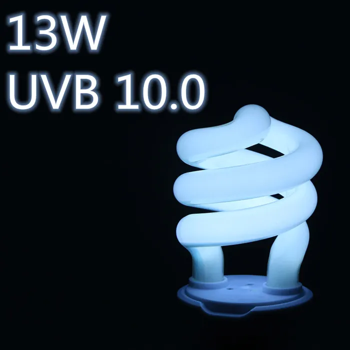Теплоизлучатель ультрафиолетовая лампочка E27 5,0 10,0 UVB 13 Вт Pet свет для рептилии светящаяся лампа дневного света для черепахи рыбы амфибий - Цвет: UVB10.0 13w