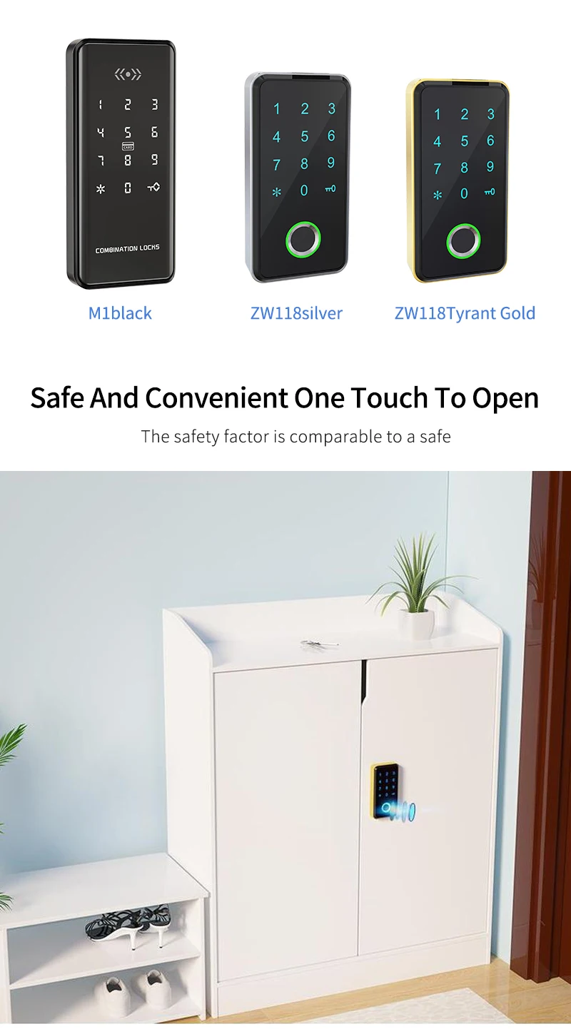 TTLOCK Bluetooth App Control Fingerprint Drawer Lock RFID 13.56Mhz For Spa Swimm