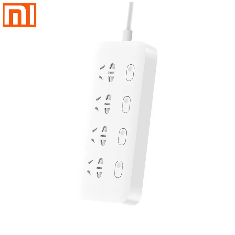 Новое прибытие Xiaomi Мини Мощность полосы 4 розетки 4 индивидуальный контроль переключатели 5 V/2.1A с 3 портами(стандарт Порт удлинители Зарядное устройство кабелем 2М - Цвет: No USB