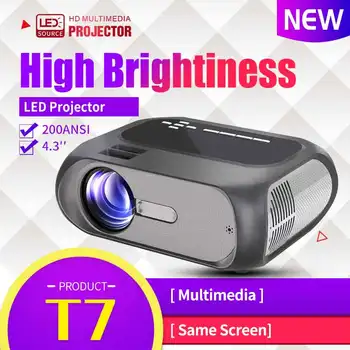 

2020 new T7 Full HD projector 1280*720 resolution 200ANSI LCD projecor USB VGA beamer for cinema LED projector vs t6 projector