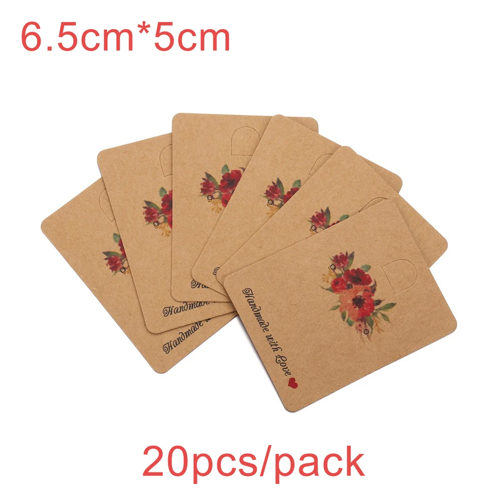 20/100pcs Mixed Style Earrings Cards Necklaces Ear Studs Display Cards Kraft Paper Hang Tag Card For DIY Jewelry Display Card 