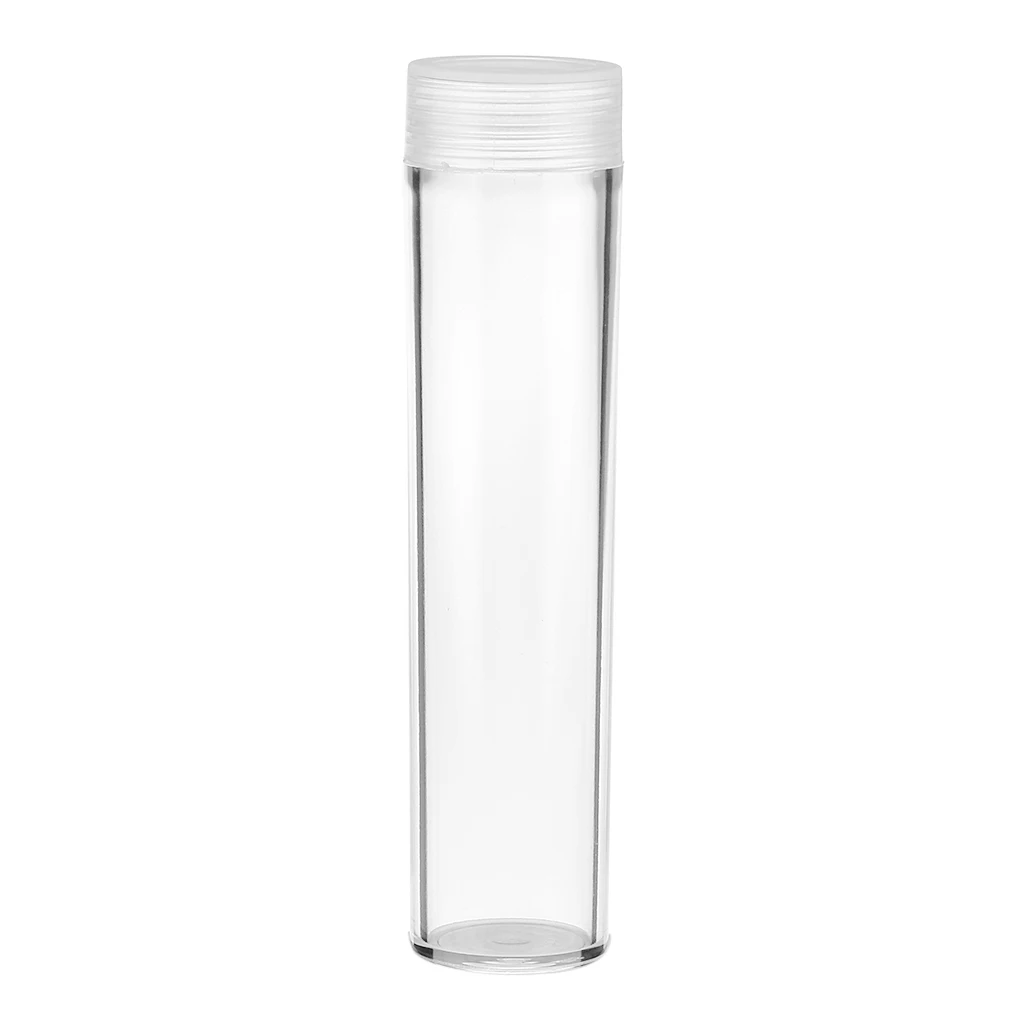 10Pcs 22.9mm Dia Clear Coin Capsules Coin Storage Case Round Protective Tube, Plastic Pill Box for Travel Outdoor
