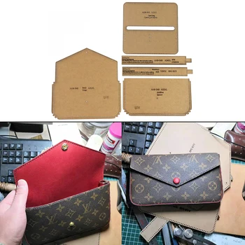 

DIY Handmade Ladies Shoulder Bags Crossbody Bag Card Package Hand Wallet Kraft Paper Template Handmade Leather Craft Bag Templat