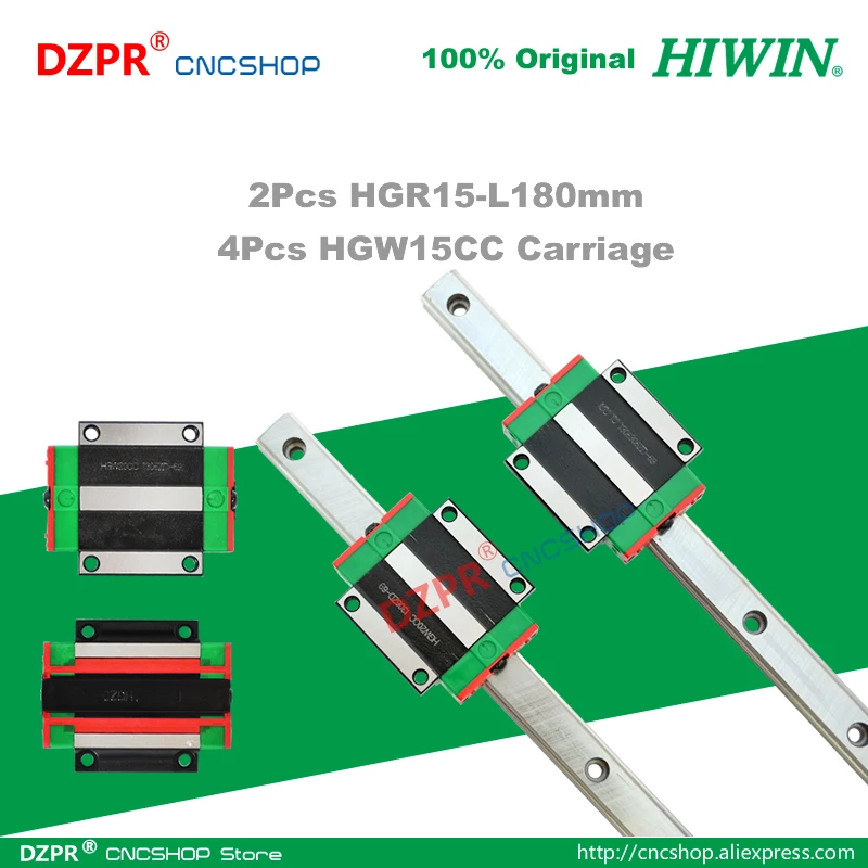 

Original HIWIN HGR15 Linear Guide 180mm 7.09in Rail HGW15CC Carriage Slide for CNC Router Engraving Woodwork Laser Machine