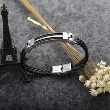 Креативный женский и мужской браслет из искусственной кожи с застежкой-пряжкой из стали и нержавеющей стали, Классическая пластина, дружба# D