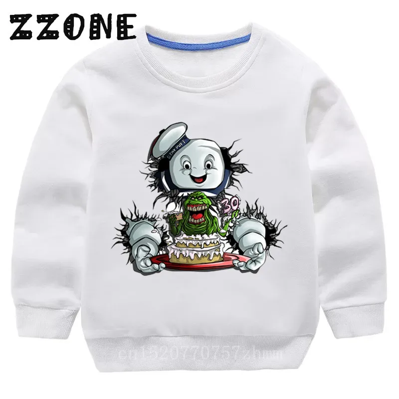 Детские толстовки с капюшоном детские забавные свитшоты в стиле «Старая школа» с изображением привидения пуловер для малышей топы для девочек и мальчиков, осенняя одежда KYT5224