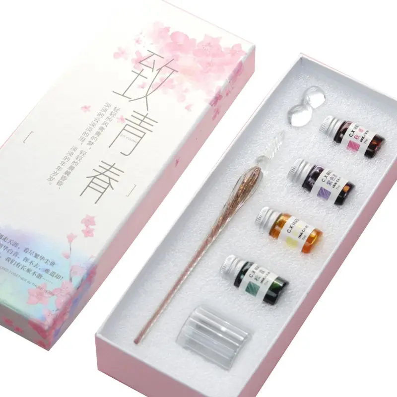 7 шт./компл. ручной работы Venus Стекло ручка Dip чернила ручки для подписи набор для школьных принадлежностей украшения Подарки товары для рукоделия L41E