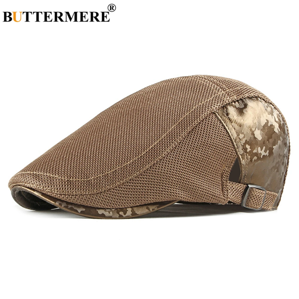 BUTTERMERE Dark Khaki Flat Cap for Men Gatsby Beret Spring Summer Male Female Ivy Hat British Style Vintage Casual Unisex Berets