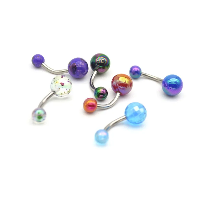 New Belly Bar Bling Navel Curved Fashion Body Piercing Jewelry 14g
