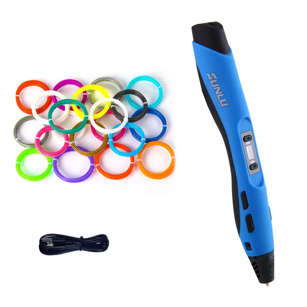 

Low Temperature 3D Printing Pen Kids Graffiti Pen Children Funny Drawing Tool With 5M 20 Colors PLA Material