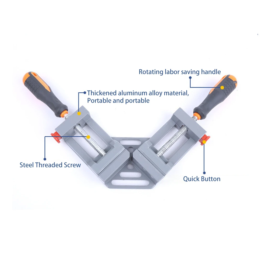 

Double Handle Right Angle Clamp Welding Corner Clamp With Adjustable Swing Jaw High Quality