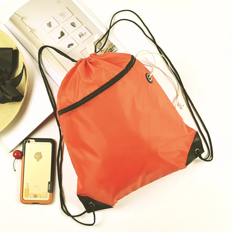1 pcs orange 5 цветов, Портативные водонепроницаемые нейлоновые сумки для обуви на шнурке, рюкзаки для хранения, сумка для хранения, для путешествий, спорта, хранения, сумки для спортзала - Цвет: 1 pcs orange