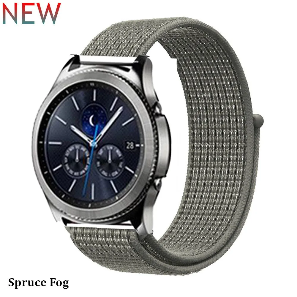 Нейлон pulseira для samsung galaxy watch 46 мм 42 мм gear S3 22 мм 20 мм Frontier классический активный ремешок huami amazfit bip huawei gt 2 - Цвет ремешка: sprucc fog 34