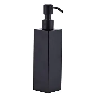 

200ml Wall Mounted Shower Bottle Pump Stainless Steel Shampoo Dispenser Black