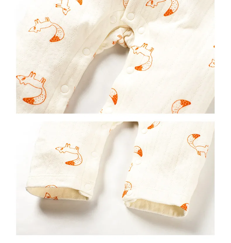 Spring Autumn Newborn Baby Clothes Boys Girls cartoon fox Rompers Kids Costume For Girl Infant Jumpsuit 3 6 9 12 Month