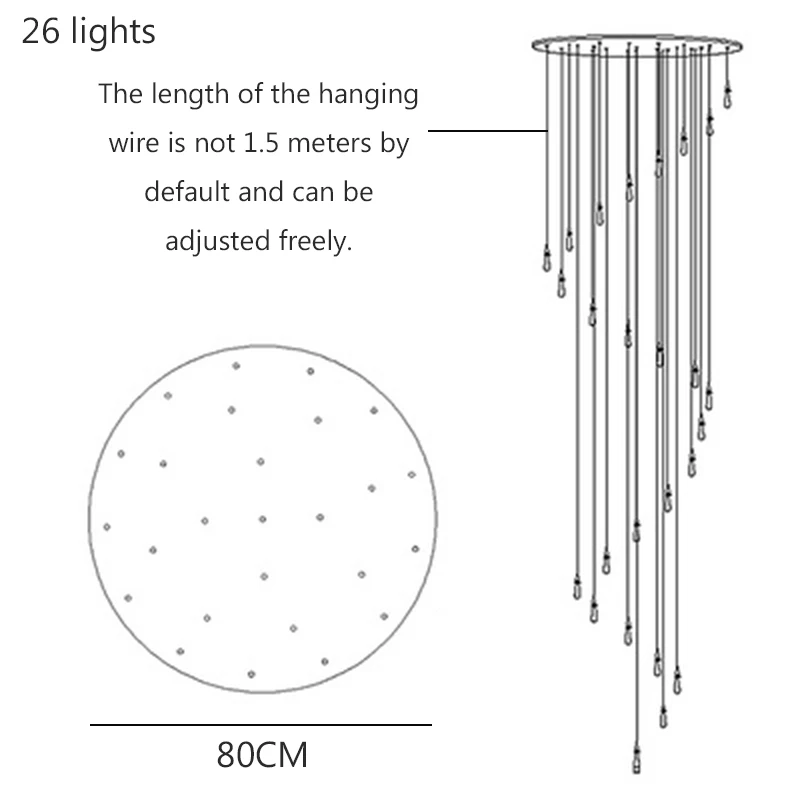 26 Lights Современный хрустальный люстра светильник ing Лофт кухонный лестничный светильник гостиничный зал интерьерный Декор Подвесная лампа вилла Роскошная Подвесная лампа - Цвет абажура: 26 Lights