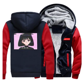 

Cartoon Sailor Moon raglan Hooded Hooded Men Fleece harajuku sweatshirt 2019 Autumn Winter Trend streetwear homme tracksuits