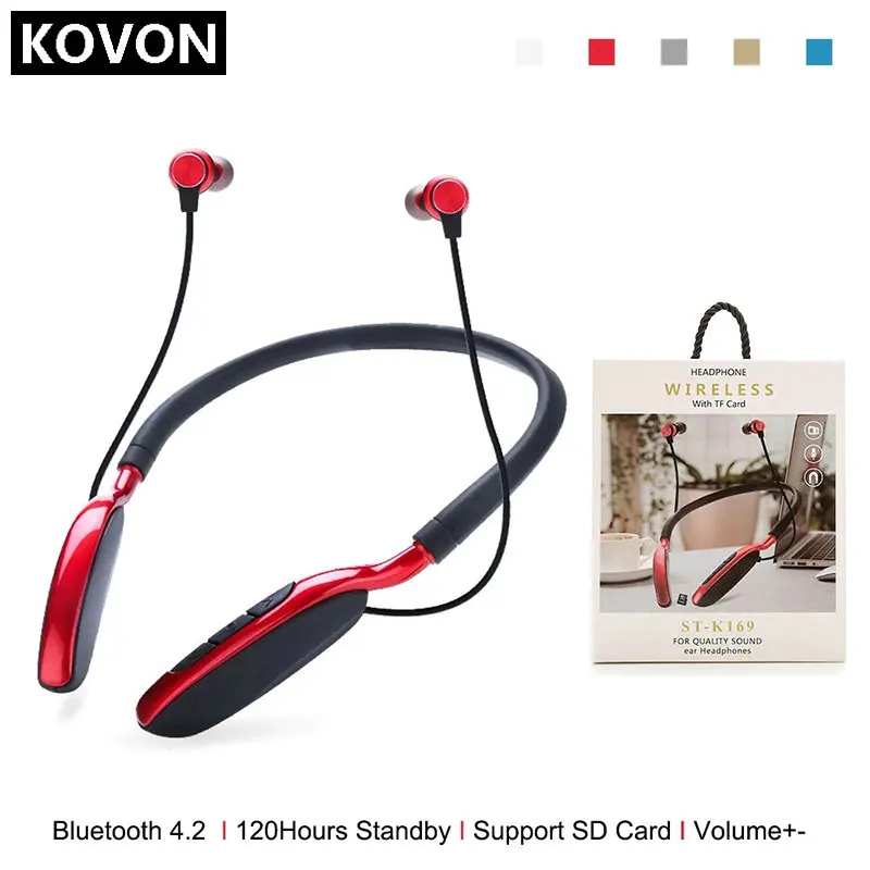 Беспроводная гарнитура с шейным ремешком и tf картой Спортивная Bluetooth микрофоном