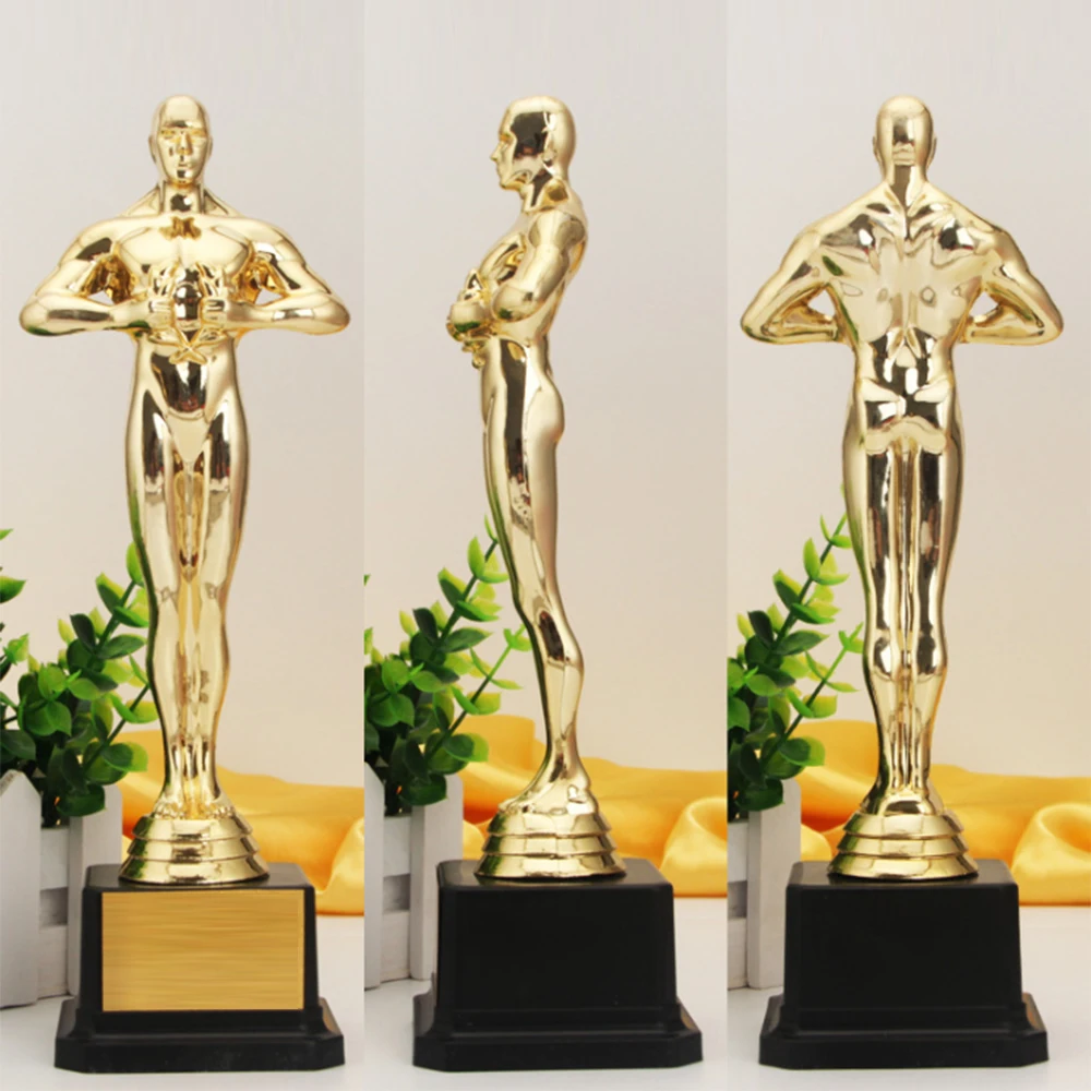 Oscar trofeo chapado en oro pequeuna estatua De oro de deportes de equipo de la expercia de recuerdo fiesta regalo de celeb