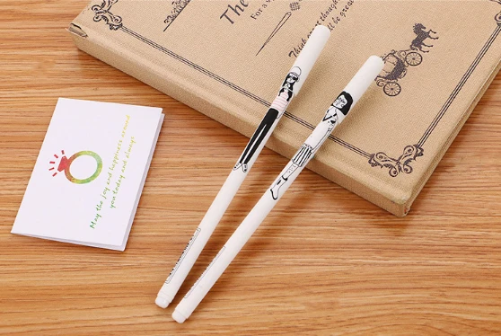 100pcs/Lot Wholesale Gel Pen New Hand Drawn Character Neutral Pen 0.38mm Cute Student Stationery Writing SuppliesGP498