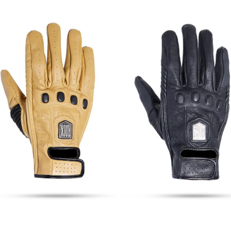 

ROCK BIKER Unisex Touch Screen leather Motorcycle Gloves retro Luvas Guantes Protective Gears moto Motorbike Racing Gloves S-XXL