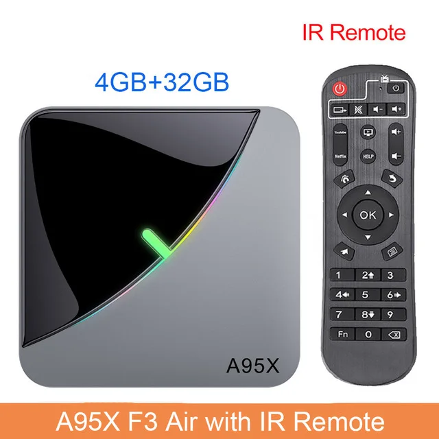 A95X F3 Air 4 Гб 64 Гб RGB светильник Smart tv box Android 9,0 google tv box Amlogic S905X3 Wifi 4K 60fps Netflix Youtube медиаплеер - Цвет: 4GB 32GB