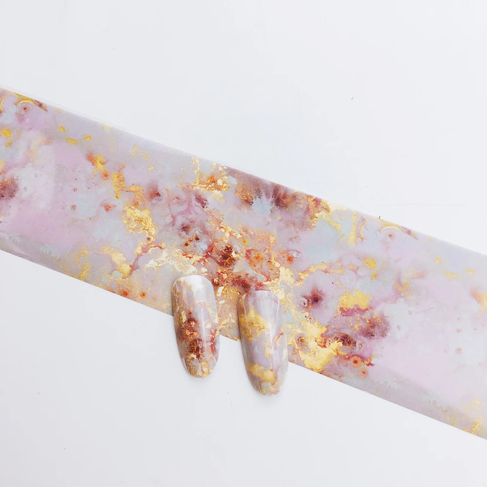 Pink marble 1 шт красочный ультра-тонкий узор в виде раковины мраморная Звездная бумага полное покрытие наклейки для ногтей Дизайн ногтей DIY маникюрные украшения - Цвет: Pink marble