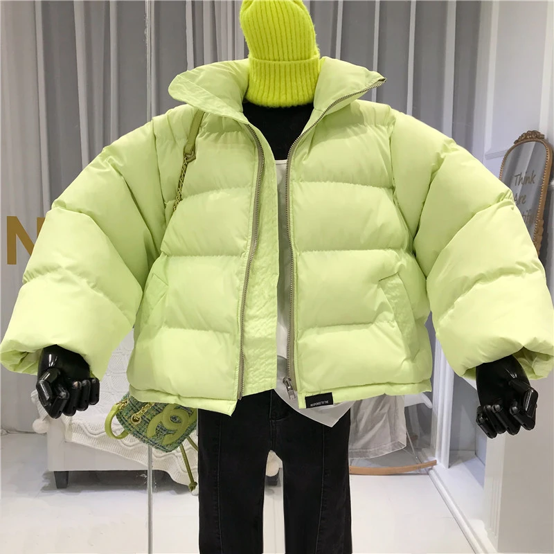 Зимние плотные куртки Abrigos Mujer Invierno Ropa De Invierno Para Mujer, Зимние Женские однотонные пальто с широкой талией в Корейском стиле