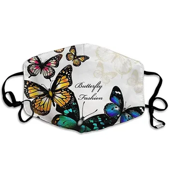 

1PC women mask butterfly print cotton polyester facemask Washed Reusable facemask white maske