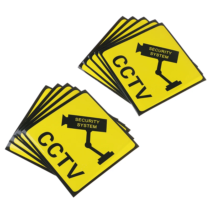 10pcs Waterproof Sunscreen PVC Home CCTV Video Surveillance Security Camera Alarm Sticker Warning Decal Signs warning stickers warning decal