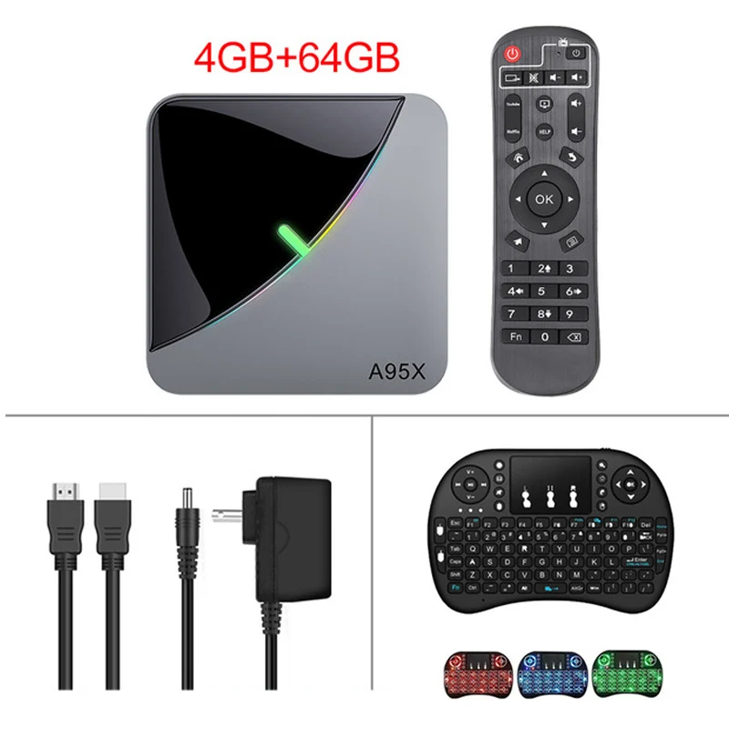 A95X F3 Air 8K RGB светильник ТВ приставка Android 9,0 Amlogic S905X3 4GB 64GB Wifi 4K 75fps Netflix Youtube приставка Android tv медиаплеер X3 - Цвет: 4GB 64GB i8 backlit